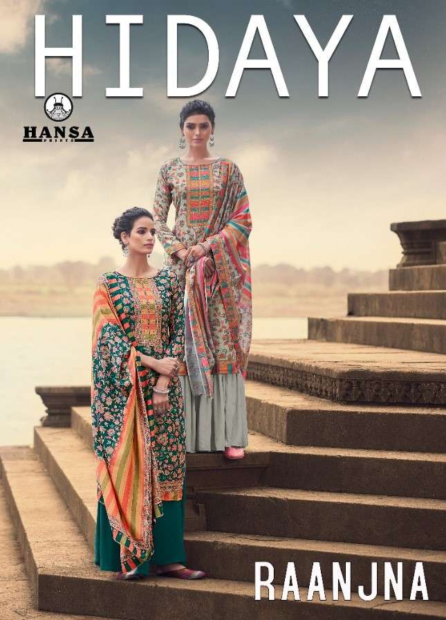 Hidaya Raanjna By Hansa Print 3701 To 3706 Series Beautiful Suits Colorful Stylish Fancy Casual Wear & Ethnic Wear Pashmina Digital Print With Work Dresses At Wholesale Price