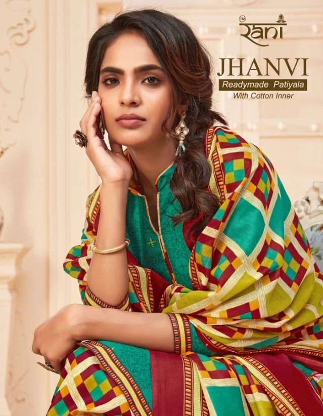 JHANVI BY RANI FASHION 8001 TO 8015 SERIES BEAUTIFUL PATIYALA SUITS COLORFUL STYLISH FANCY CASUAL WEAR & ETHNIC WEAR SOFT COTTON PRINT DRESSES AT WHOLESALE PRICE