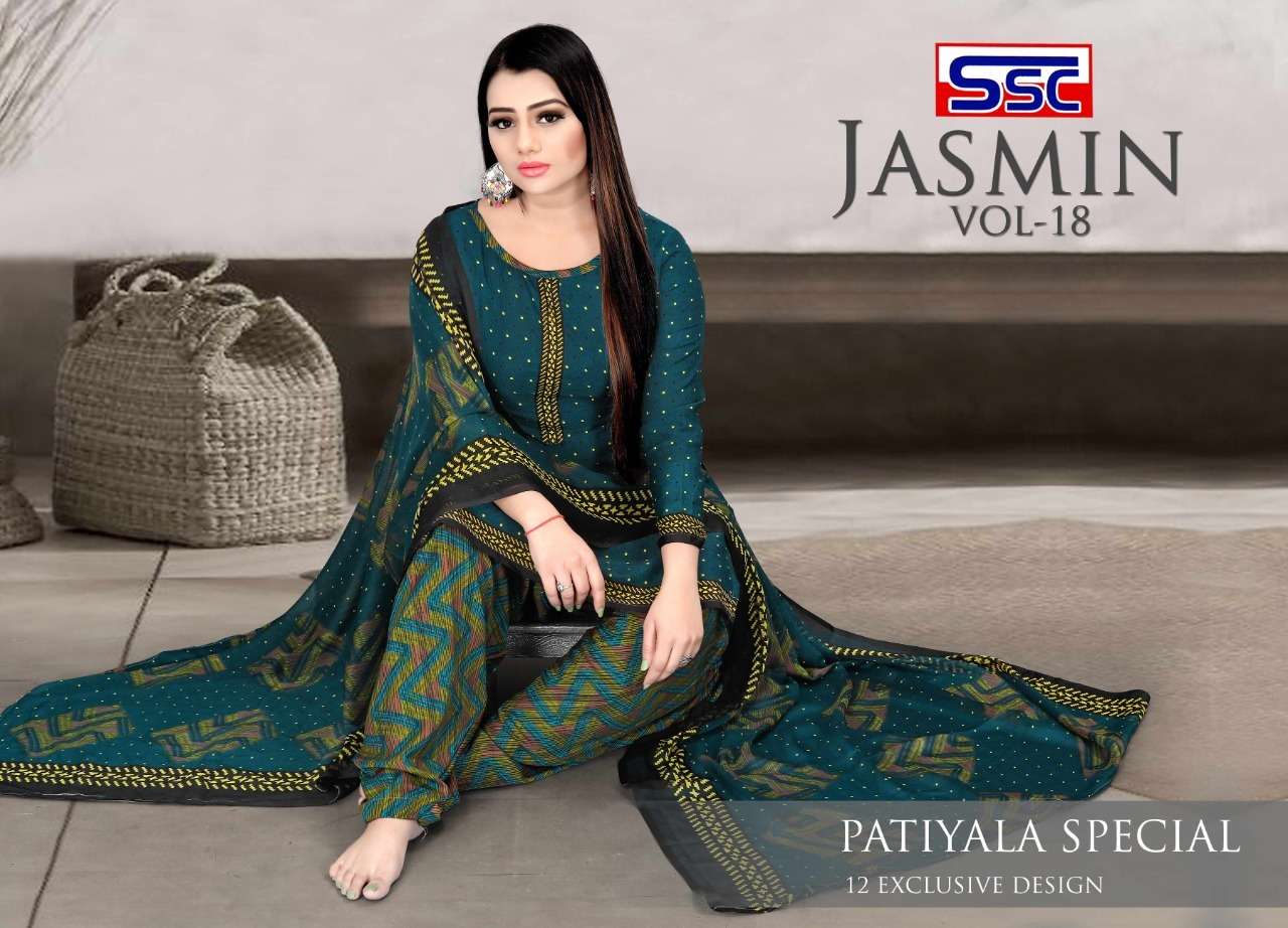 JASMIN VOL-18 BY SHREE SHANTI CREATION 1001 TO 1012 SERIES BEAUTIFUL SUITS STYLISH FANCY COLORFUL PARTY WEAR & OCCASIONAL WEAR HEAVY MICRO PRINT DRESSES AT WHOLESALE PRICE