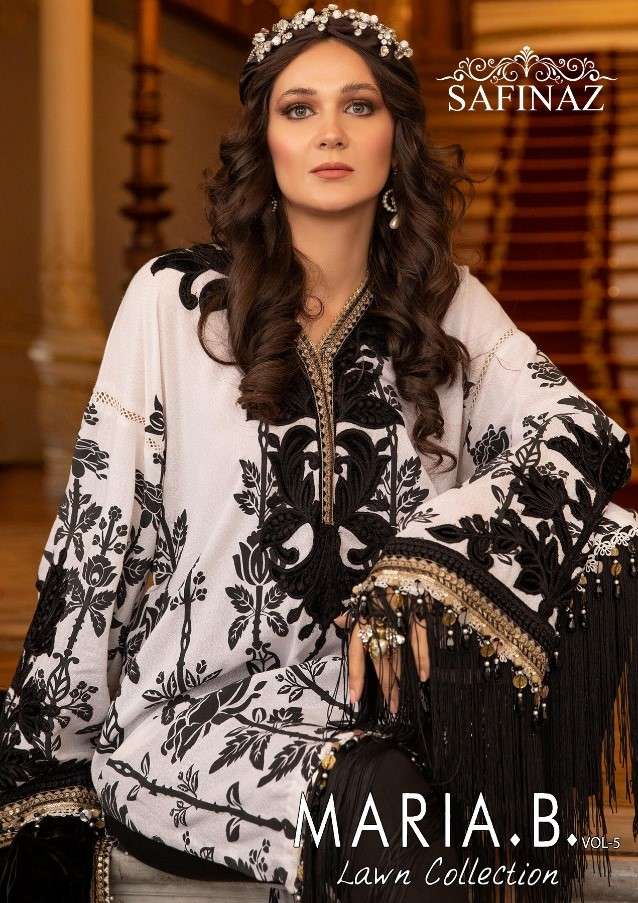 MARIA.B. VOL-5 BY SAFINAZ 1013 TO 1016 SERIES PAKISTANI WEAR COLLECTION BEAUTIFUL STYLISH FANCY COLORFUL PARTY WEAR & OCCASIONAL WEAR PUE SATIN COTTON PRINT WITH EMBROIDERED DRESSES AT WHOLESALE PRICE