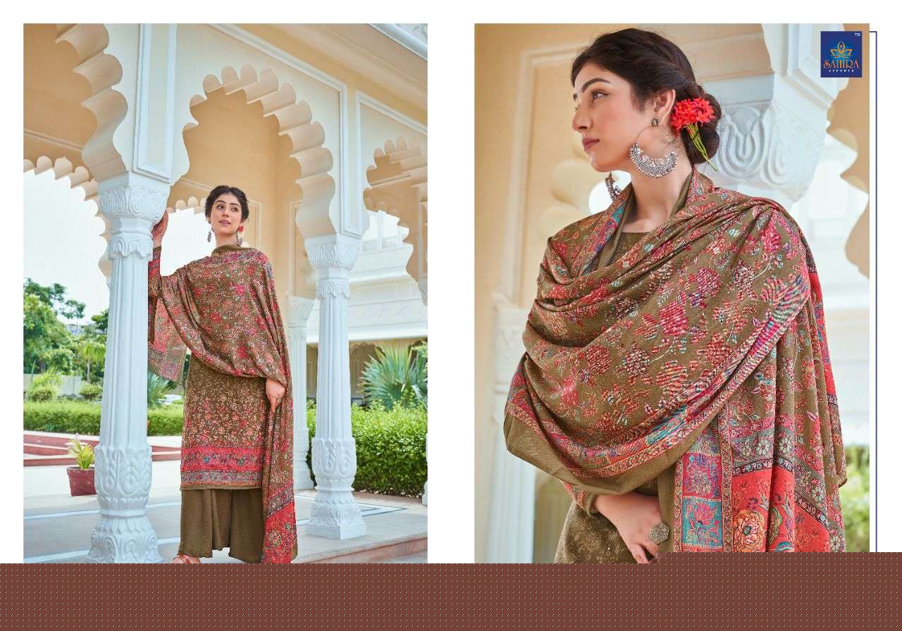 NAZNEEN BY SAHIRA EXPORTS 12001 TO 12008 SERIES BEAUTIFUL STYLISH SHARARA SUITS FANCY COLORFUL CASUAL WEAR & ETHNIC WEAR & READY TO WEAR PASHMINA DIGITAL PRINTED DRESSES AT WHOLESALE PRICE