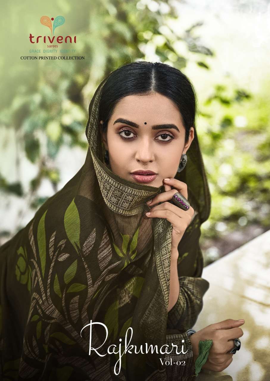 RAJKUMARI VOL-2 BY TRIVENI 30021 TO 30028 SERIES INDIAN TRADITIONAL WEAR COLLECTION BEAUTIFUL STYLISH FANCY COLORFUL PARTY WEAR & OCCASIONAL WEAR COTTON LINEN PRINT SAREES AT WHOLESALE PRICE