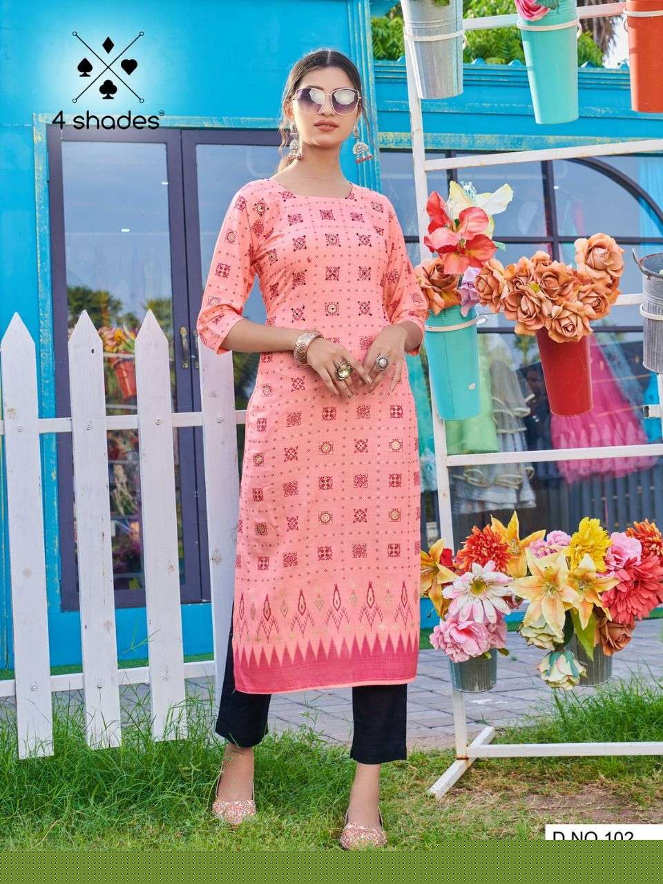 SIMPLE DIMPLE BY 4 SHADES 101 TO 108 SERIES DESIGNER STYLISH FANCY COLORFUL BEAUTIFUL PARTY WEAR & ETHNIC WEAR COLLECTION RAYON SLUB WITH WORK KURTIS AT WHOLESALE PRICE
