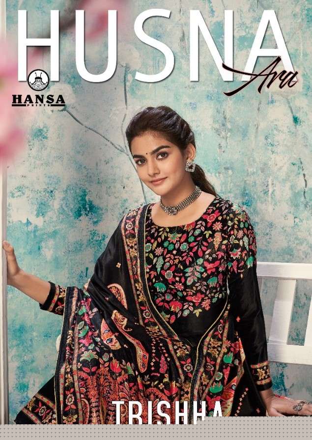TRISHHA BY HANSA PRINT 4101 TO TO 4106 SERIES DESIGNER SUITS COLLECTION BEAUTIFUL STYLISH FANCY COLORFUL PARTY WEAR & ETHNIC WEAR VELVET DIGITAL PRINT DRESSES AT WHOLESALE PRICE