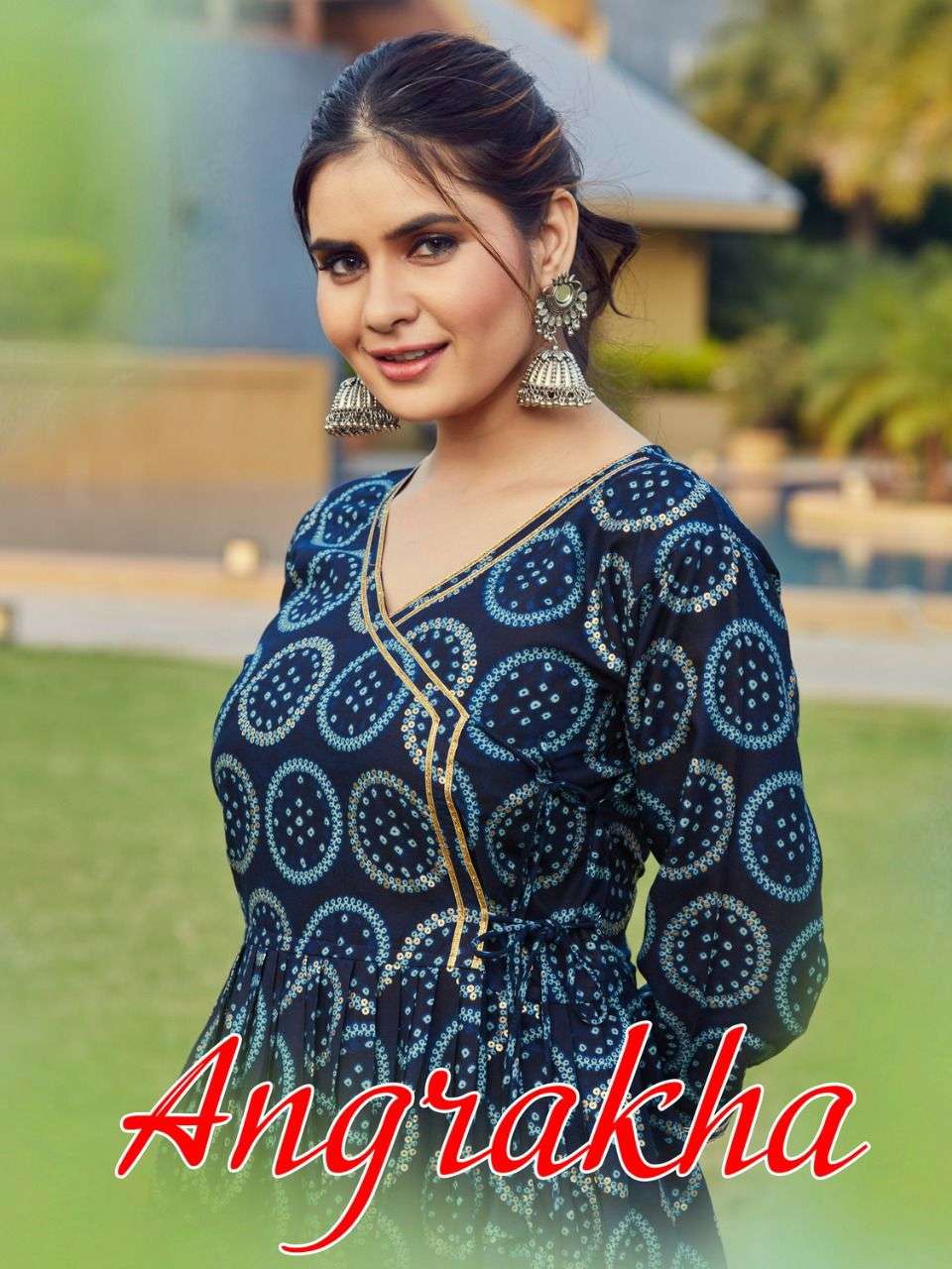 ANGRAKHA BY VEE FAB 101 TO 104 SERIES DESIGNER STYLISH FANCY COLORFUL BEAUTIFUL PARTY WEAR & ETHNIC WEAR COLLECTION RAYON FOIL PRINT KURTIS AT WHOLESALE PRICE