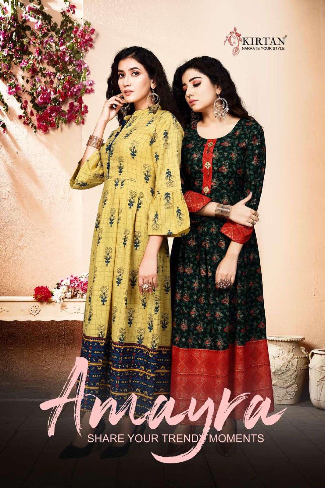 AMAYRA BY KIRTAN 101 TO 106 SERIES BEAUTIFUL STYLISH FANCY COLORFUL CASUAL WEAR & ETHNIC WEAR RAYON TWO TONW GOWNS AT WHOLESALE PRICE