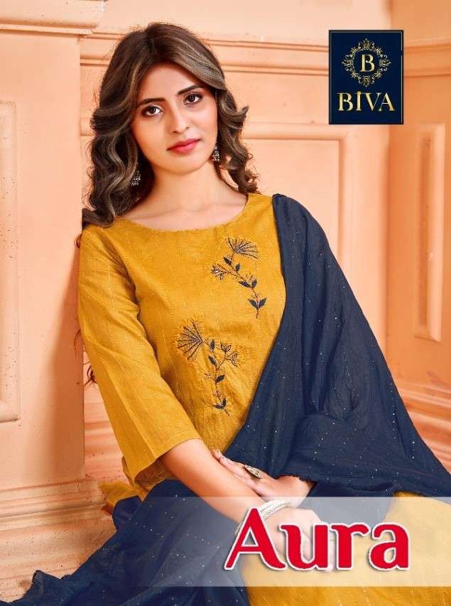 AURA BY BIVA 1001 TO 1008 SERIES BEAUTIFUL SUITS COLORFUL STYLISH FANCY CASUAL WEAR & ETHNIC WEAR HANDLOOM COTTON DRESSES AT WHOLESALE PRICE