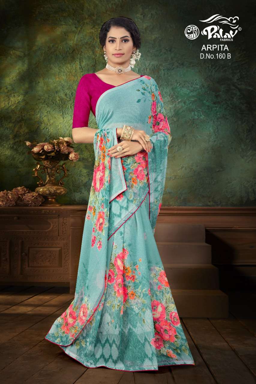 ARPITA BY PALAV 160-A TO 160-D SERIES INDIAN TRADITIONAL WEAR COLLECTION BEAUTIFUL STYLISH FANCY COLORFUL PARTY WEAR & OCCASIONAL WEAR FANCY SAREES AT WHOLESALE PRICE