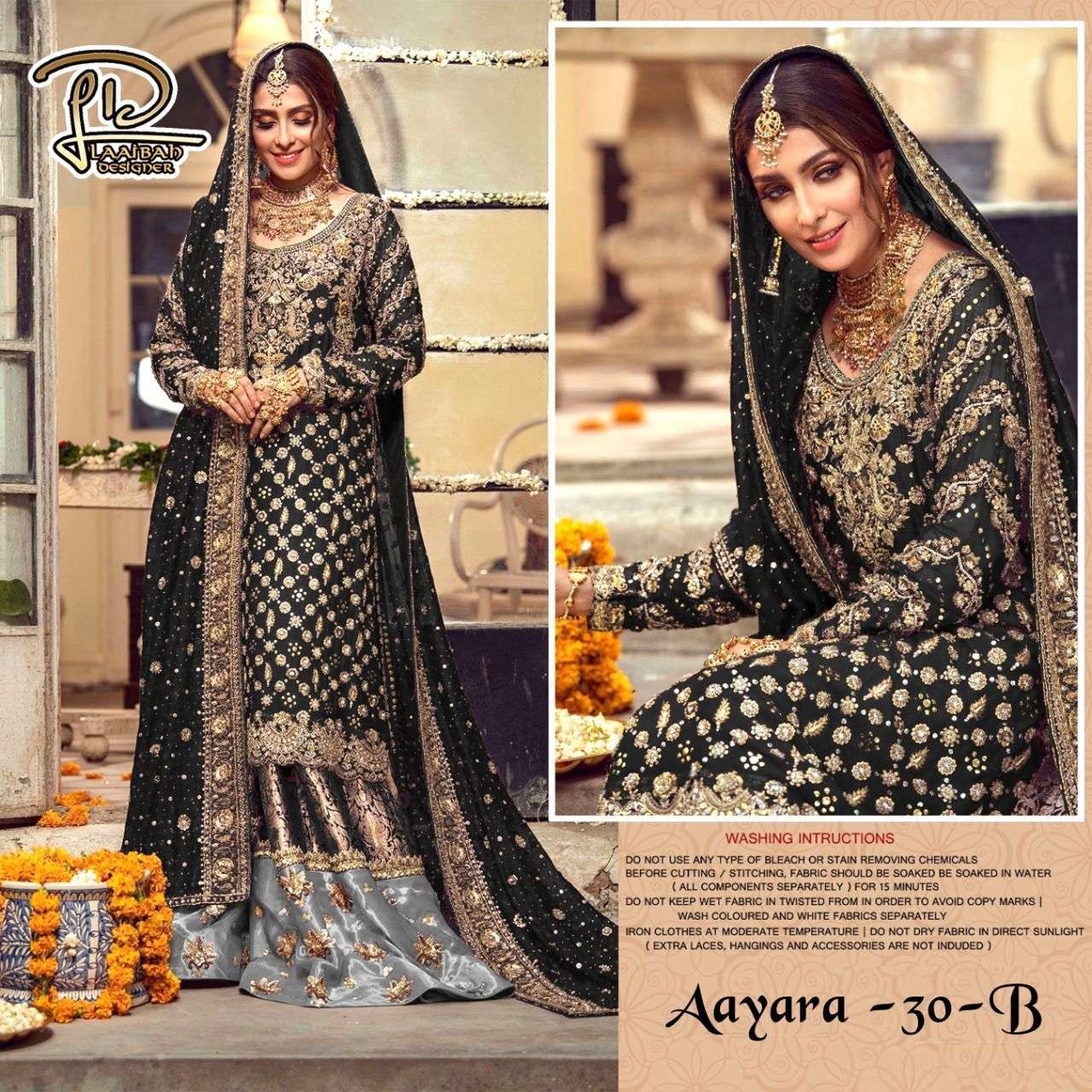 AAYARA 30 COLOURS BY LAAIBAH DESIGNER 30-A TO 30-B SERIES BEAUTIFUL STYLISH PAKISATNI SUITS FANCY COLORFUL CASUAL WEAR & ETHNIC WEAR & READY TO WEAR FAUX GEORGETTE WITH EMBROIDERY DRESSES AT WHOLESALE PRICE
