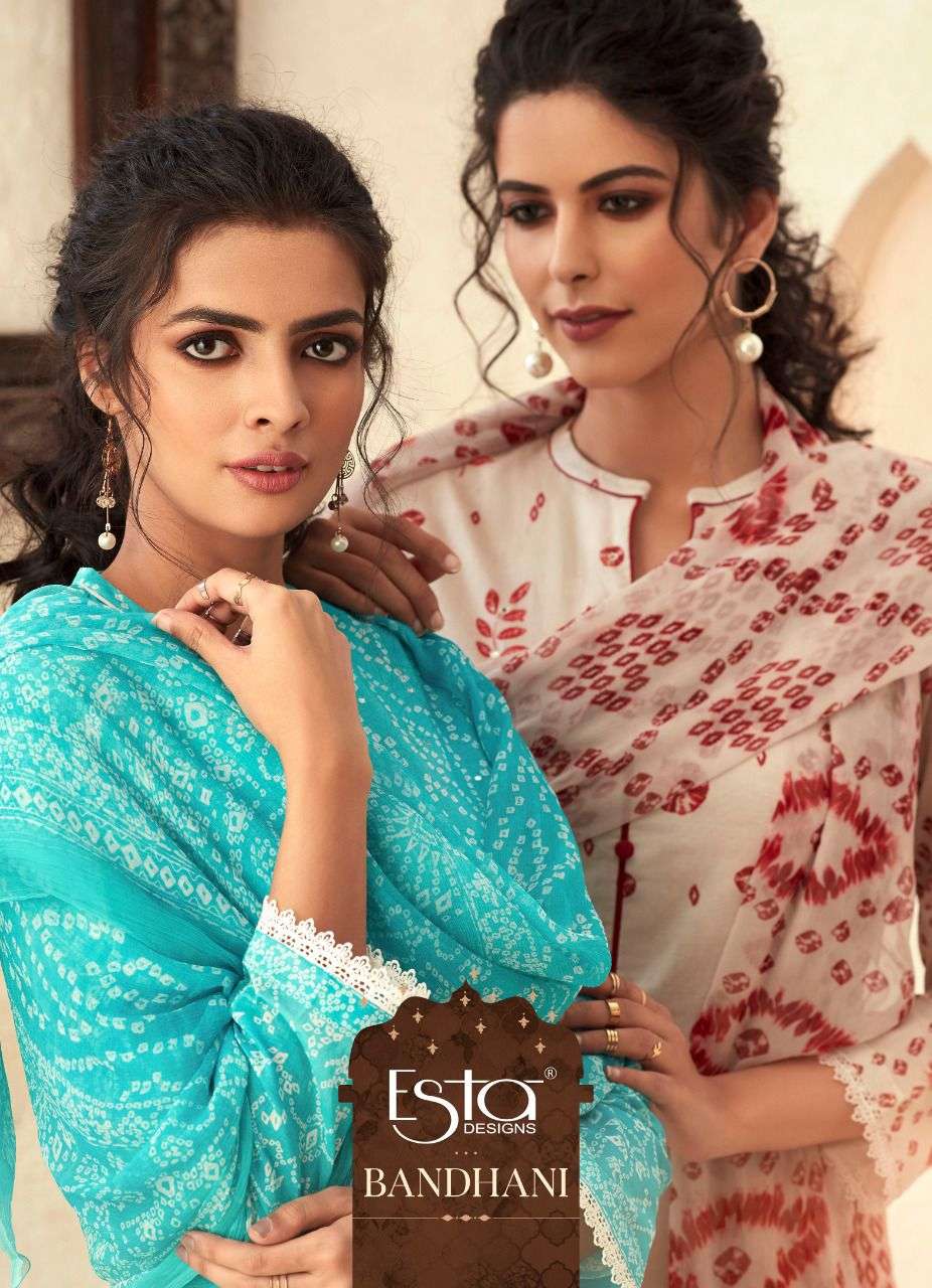 BANDHANI BY ESTA DESIGNS 1001 TO 1010 SERIES BEAUTIFUL SUITS COLORFUL STYLISH FANCY CASUAL WEAR & ETHNIC WEAR HEAVY CHIFFON DIGITAL PRINT DRESSES AT WHOLESALE PRICE