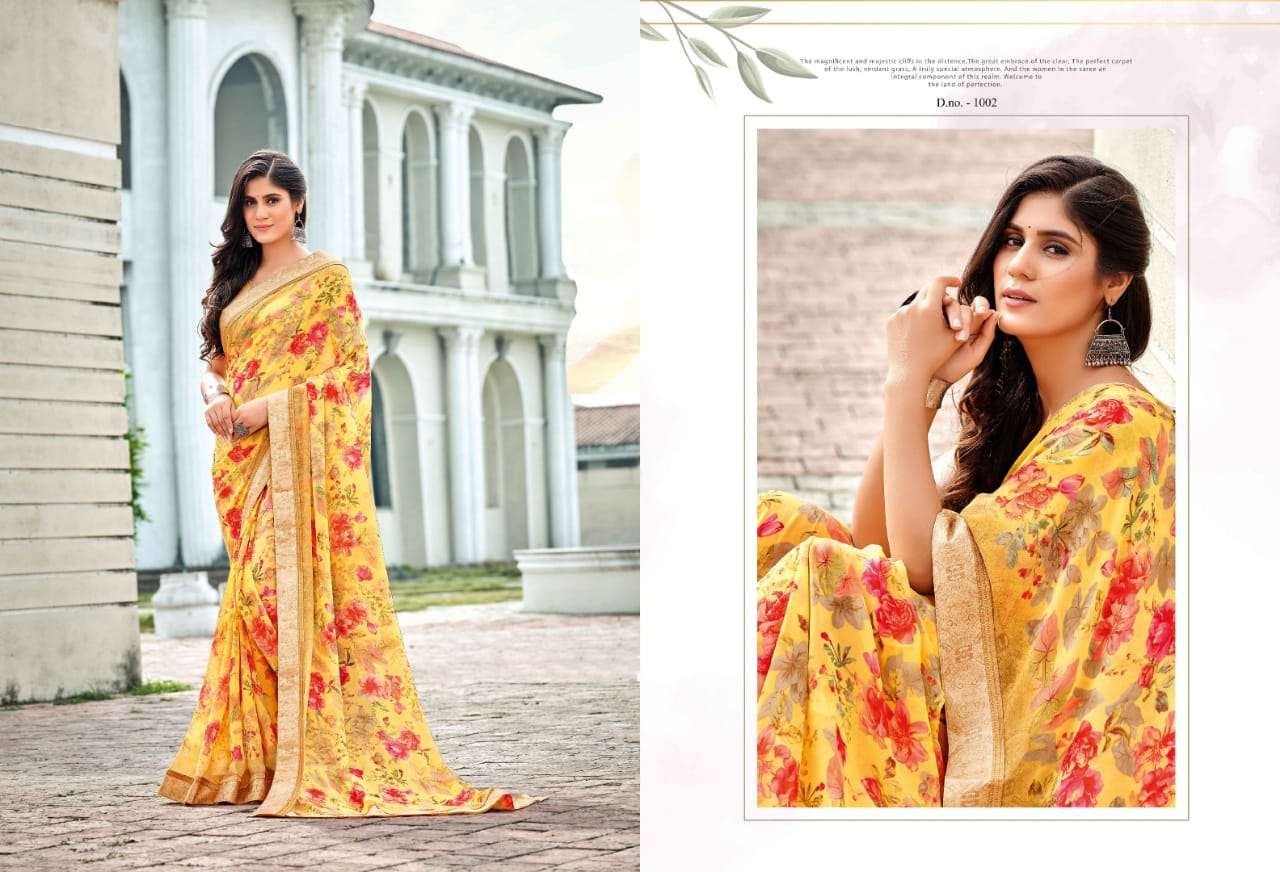 KAVITA VOL-2 BY AMARSATH PRINTS 1001 TO 1008 SERIES INDIAN TRADITIONAL WEAR COLLECTION BEAUTIFUL STYLISH FANCY COLORFUL PARTY WEAR & OCCASIONAL WEAR GEORGETTE PRINT SAREES AT WHOLESALE PRICE