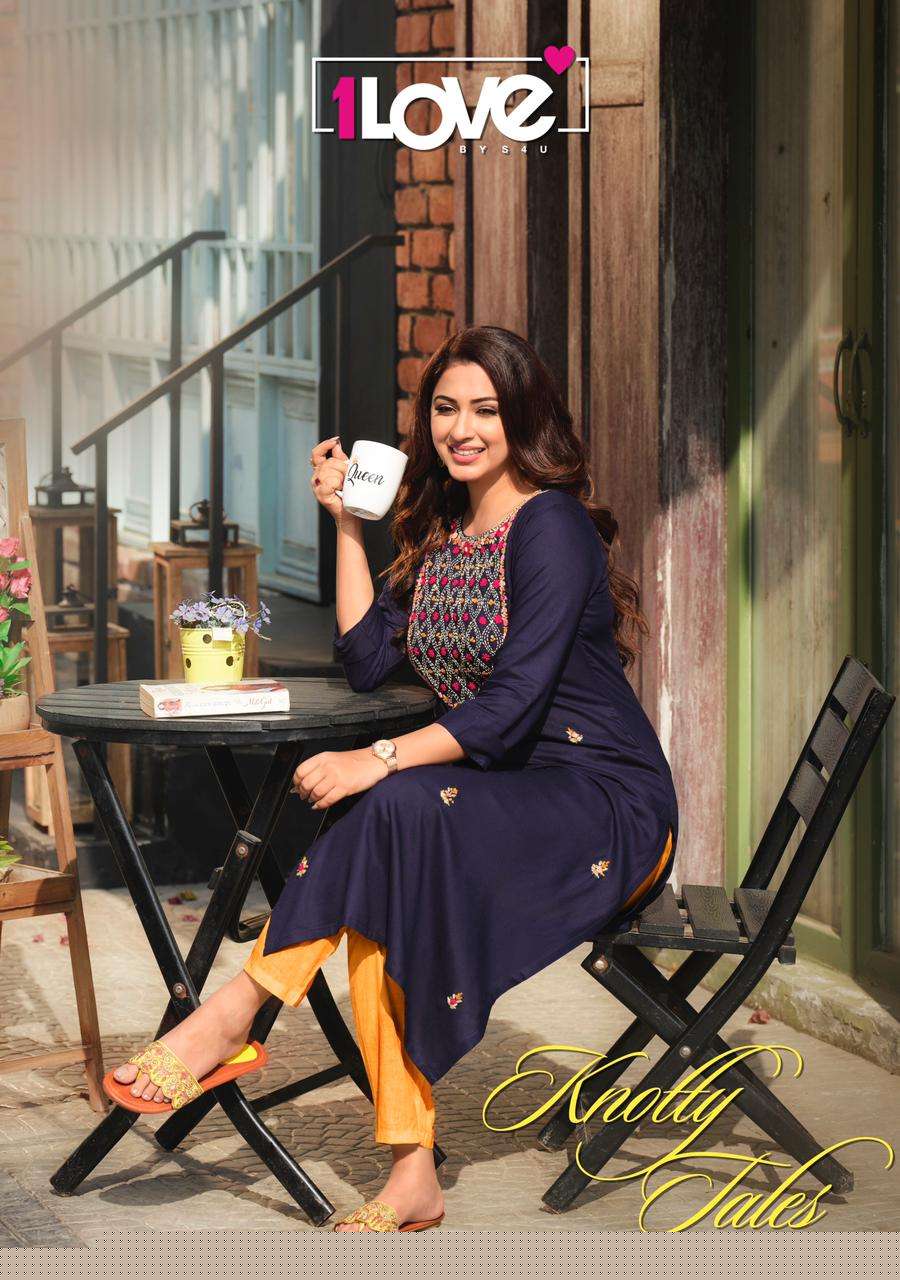KNOTTY TALES BY 1 LOVE 01 TO 08 SERIES DESIGNER STYLISH FANCY COLORFUL BEAUTIFUL PARTY WEAR & ETHNIC WEAR COLLECTION COTTON RAYON KURTIS AT WHOLESALE PRICE