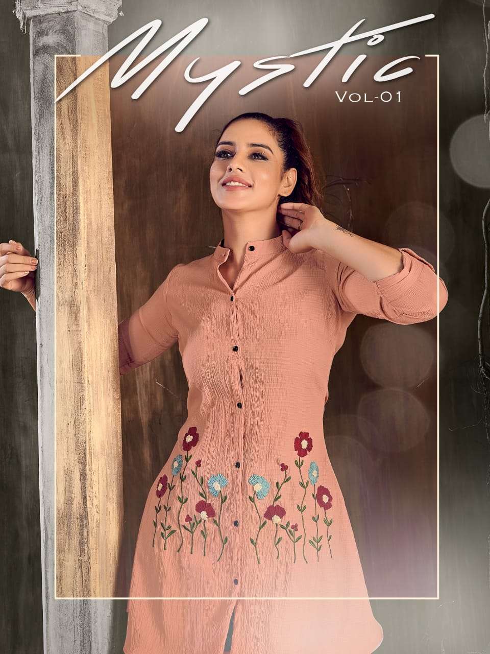 MYSTIC VOL-1 BY FASHION GALLERIA 2033 TO 2037 SERIES BEAUTIFUL COLORFUL STYLISH FANCY CASUAL WEAR & READY TO WEAR LYCRA TOPS AT WHOLESALE PRICE