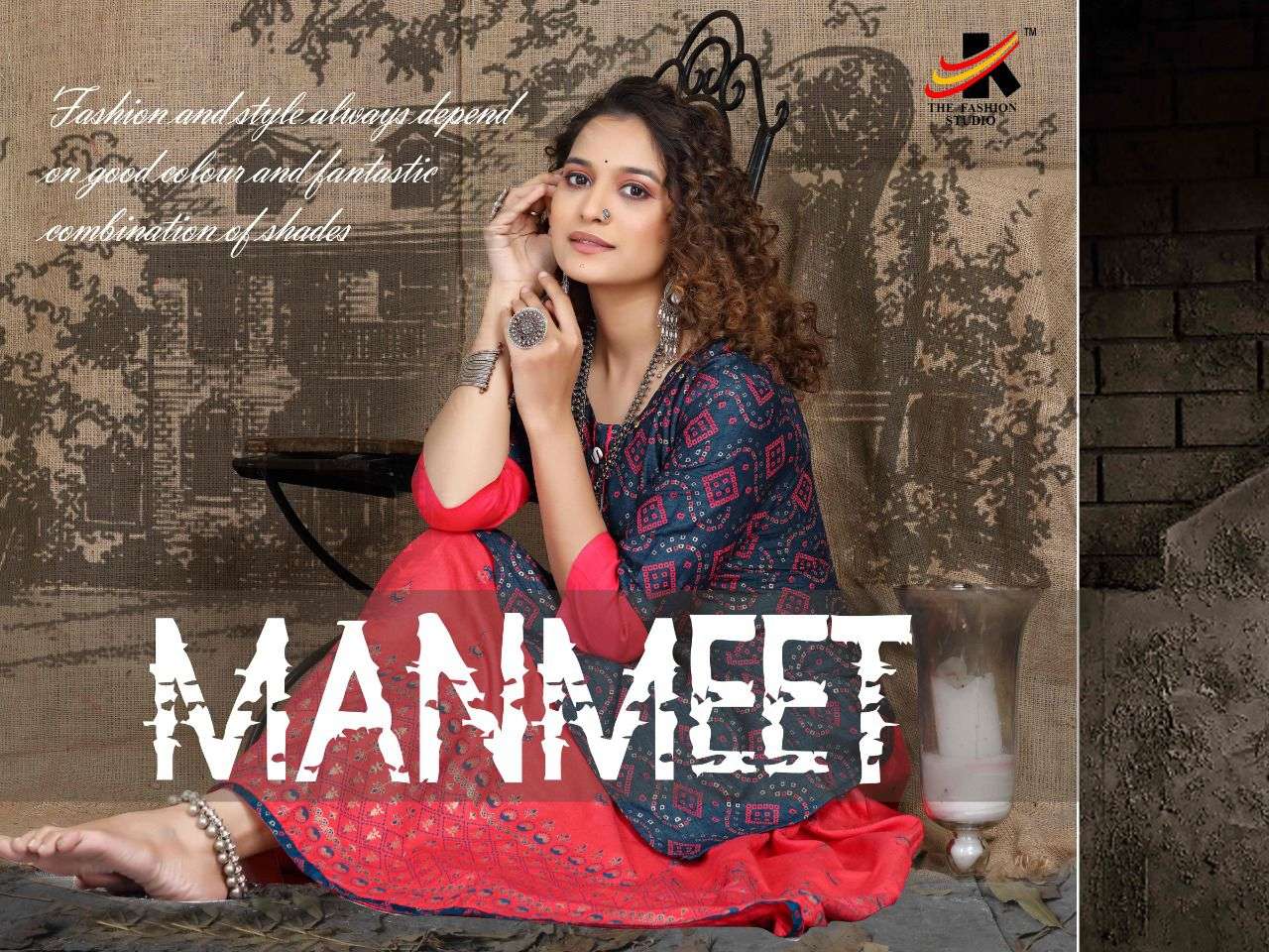 MANMEET BY THE FASHION STUDIO 1001 TO 1008 SERIES DESIGNER STYLISH FANCY COLORFUL BEAUTIFUL PARTY WEAR & ETHNIC WEAR COLLECTION RAYON TWO TONE KURTIS WITH BOTTOM AT WHOLESALE PRICE