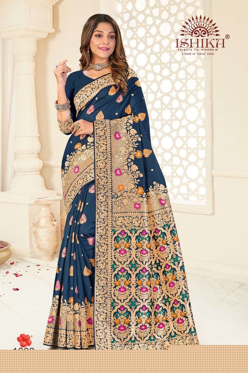 MANI SILK BY SANGAM PRINTS 1601 TO 1606 SERIES INDIAN TRADITIONAL WEAR COLLECTION BEAUTIFUL STYLISH FANCY COLORFUL PARTY WEAR & OCCASIONAL WEAR SILK SAREES AT WHOLESALE PRICE