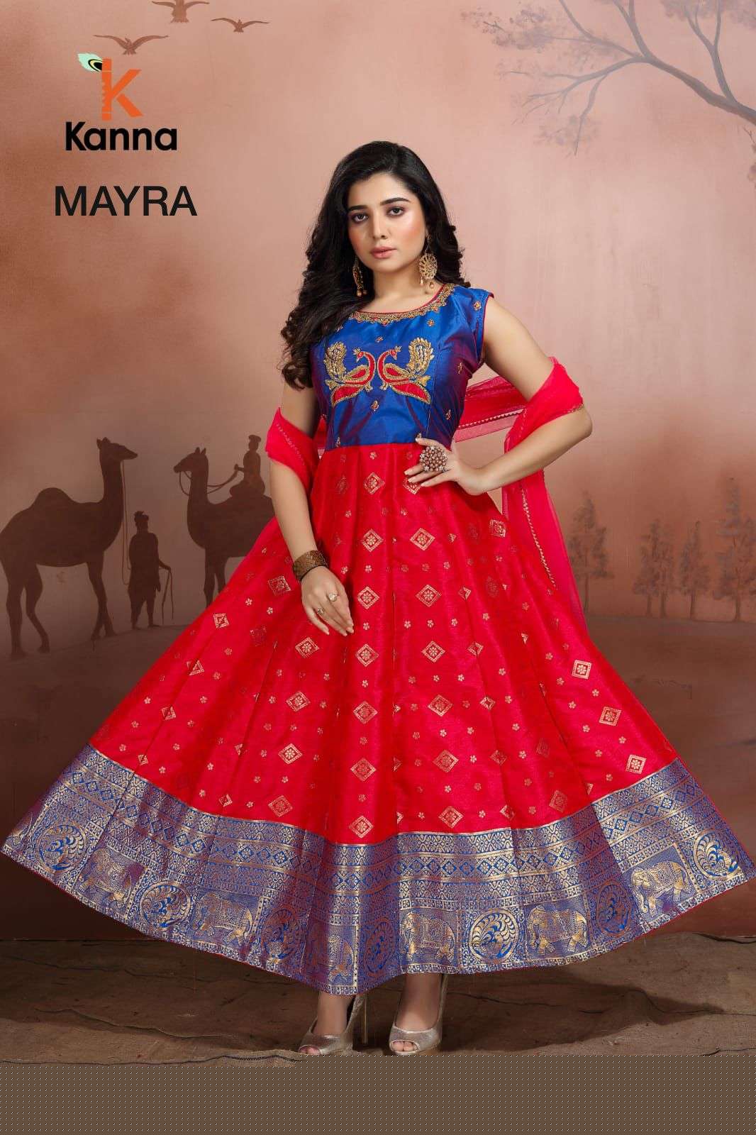 MAYRA BY KANNA 01 TO 08 SERIES DESIGNER STYLISH FANCY COLORFUL BEAUTIFUL PARTY WEAR & ETHNIC WEAR COLLECTION HEAVY JACQUARD GOWNS WITH DUPATTA AT WHOLESALE PRICE