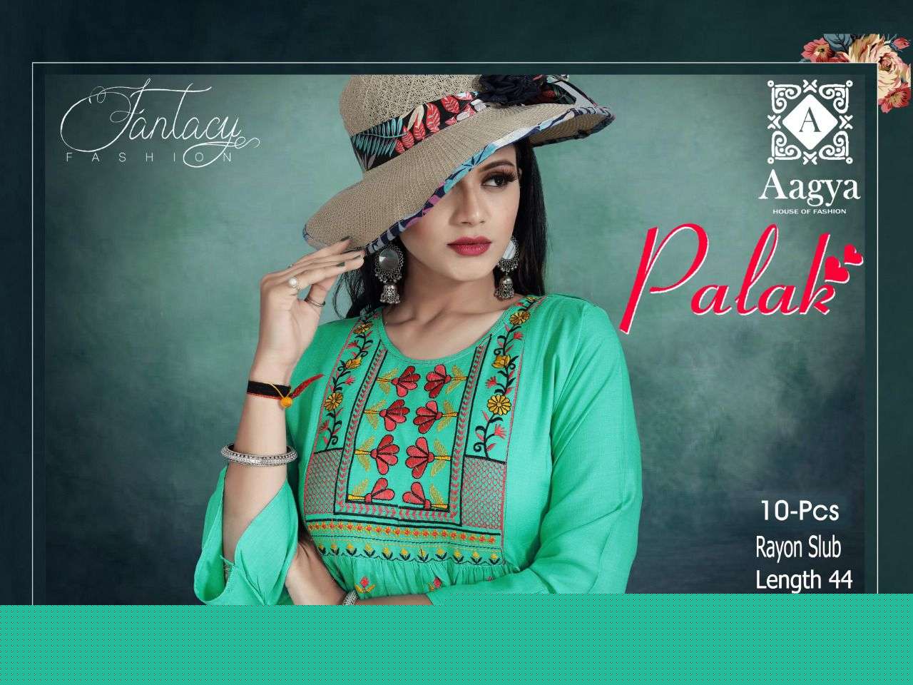 PALAK VOL-3 BY AAGYA 001 TO 010 SERIES DESIGNER STYLISH FANCY COLORFUL BEAUTIFUL PARTY WEAR & ETHNIC WEAR COLLECTION RAYON EMBROIDERY KURTIS AT WHOLESALE PRICE