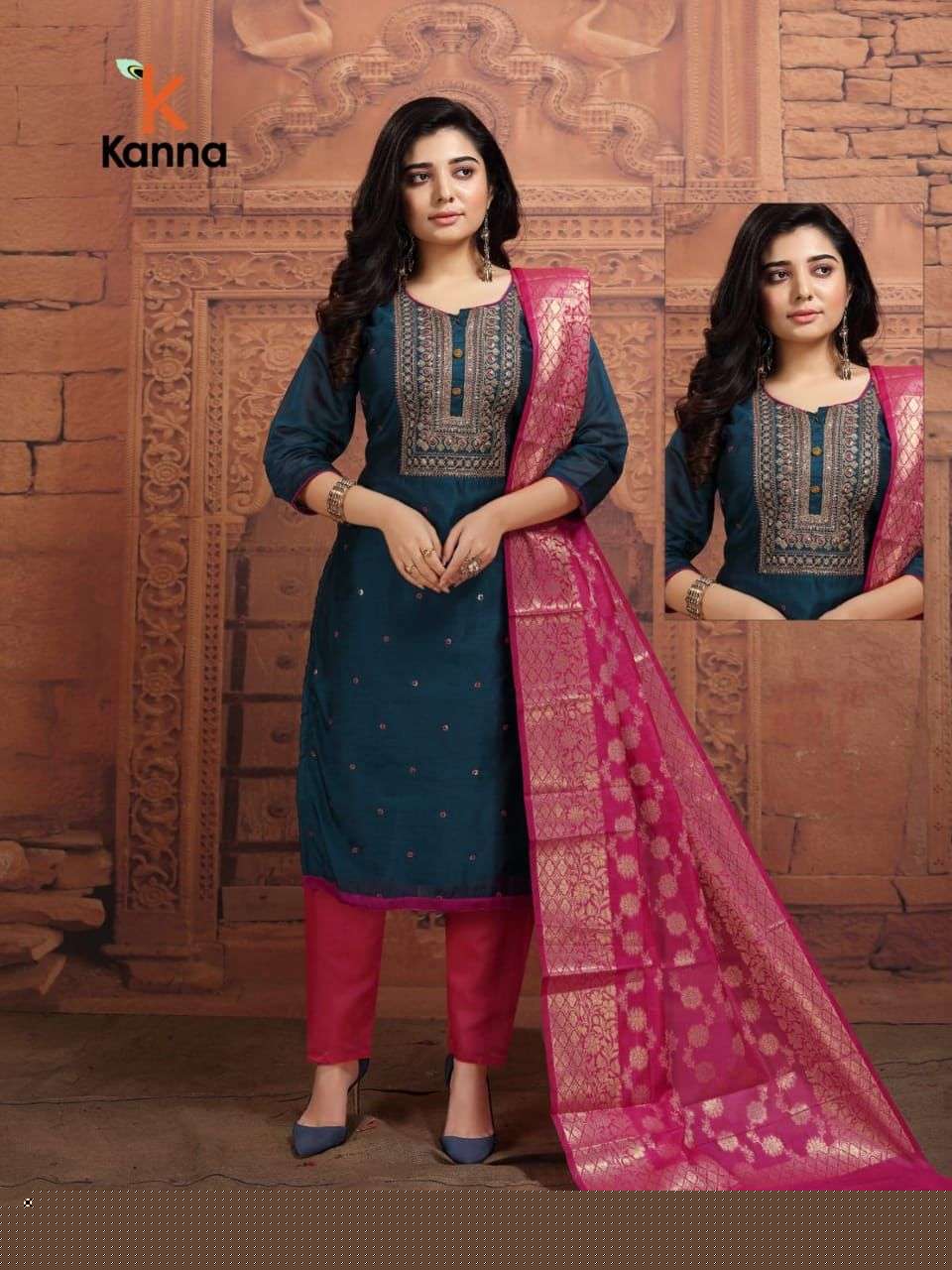 PUSHPA BY KANNA 01 TO 10 SERIES BEAUTIFUL SUITS COLORFUL STYLISH FANCY CASUAL WEAR & ETHNIC WEAR HEAVY MODAL SILK DRESSES AT WHOLESALE PRICE