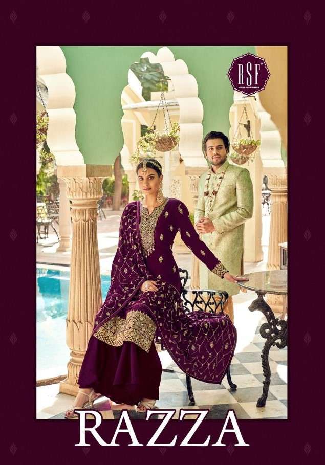 RAZZA BY RIDDHI SIDDHI FASHION 21401 TO 21406 SERIES BEAUTIFUL STYLISH SHARARA SUITS FANCY COLORFUL CASUAL WEAR & ETHNIC WEAR & READY TO WEAR PURE FAUX GEORGETTE EMBROIDERED DRESSES AT WHOLESALE PRICE