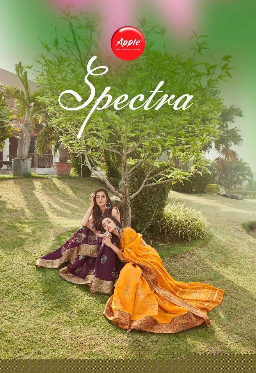 SPECTRA BY APPLE 101 TO 108 SERIES INDIAN TRADITIONAL WEAR COLLECTION BEAUTIFUL STYLISH FANCY COLORFUL PARTY WEAR & OCCASIONAL WEAR SOFT LINEN PRINT SAREES AT WHOLESALE PRICE
