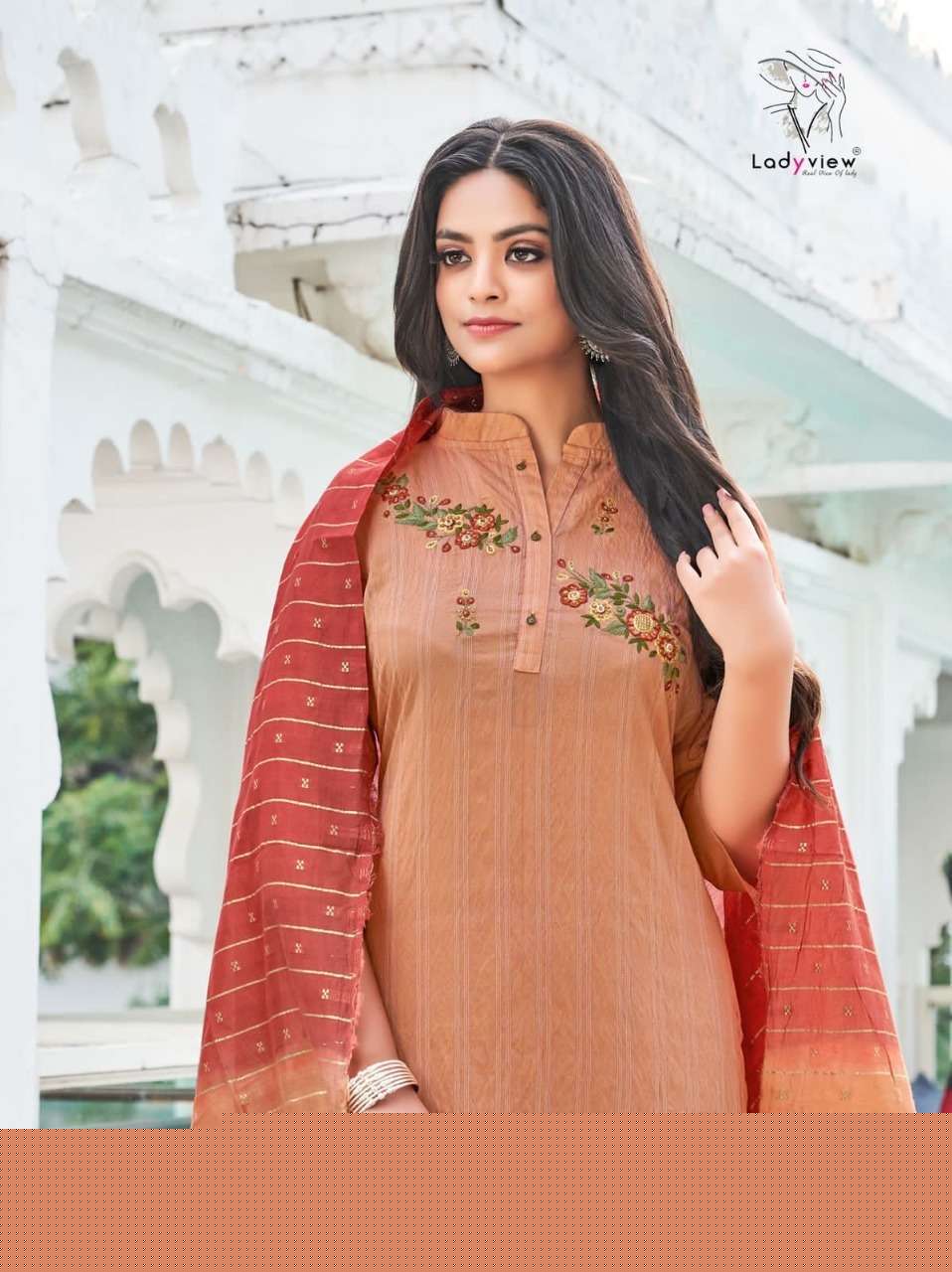 SUNDRA VOL-2 BY LADY VIEW 2001 TO 2004 SERIES BEAUTIFUL SUITS COLORFUL STYLISH FANCY CASUAL WEAR & ETHNIC WEAR NYLON VISCOSE DRESSES AT WHOLESALE PRICE