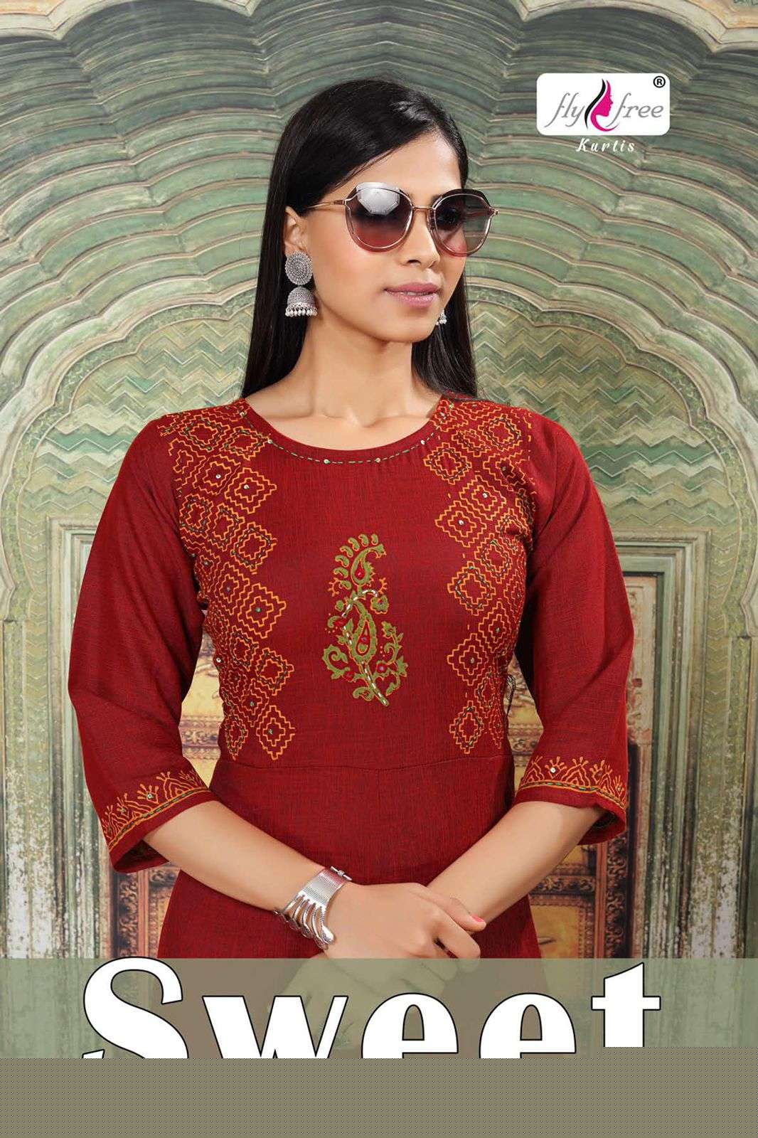 SWEET BY FLY FREE 1001 TO 1007 SERIES DESIGNER STYLISH FANCY COLORFUL BEAUTIFUL PARTY WEAR & ETHNIC WEAR COLLECTION RAYON TWO TONE PRINT KURTIS AT WHOLESALE PRICE