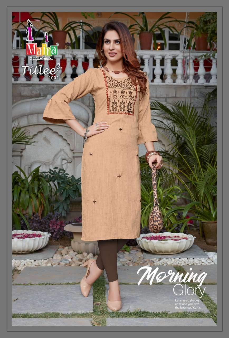 TITLEE BY MAIRA 1001 TO 1008 SERIES DESIGNER STYLISH FANCY COLORFUL BEAUTIFUL PARTY WEAR & ETHNIC WEAR COLLECTION HEAVY SILK EMBROIDERY KURTIS AT WHOLESALE PRICE