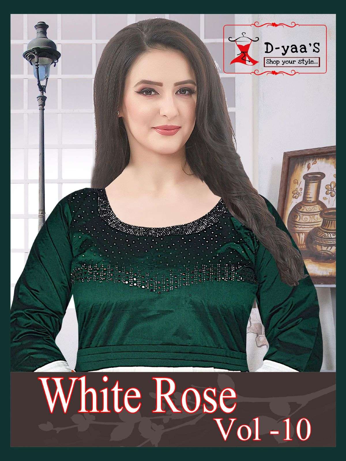 WHITE ROSE VOL-10 BY D-YAAS 01 TO 08 SERIES DESIGNER STYLISH FANCY COLORFUL BEAUTIFUL PARTY WEAR & ETHNIC WEAR COLLECTION SOFT TAFETA TOPS WITH BOTTOM AT WHOLESALE PRICE