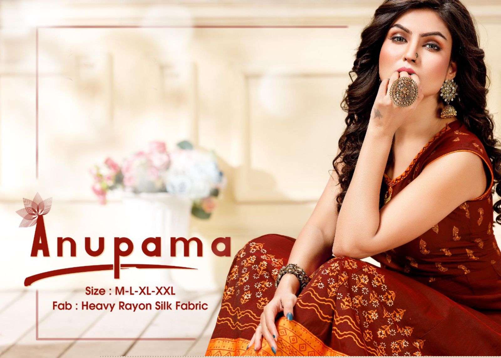 ANUPAMA BY LIVA 101 TO 108 SERIES DESIGNER STYLISH FANCY COLORFUL BEAUTIFUL PARTY WEAR & ETHNIC WEAR COLLECTION RAYON SILK KURTIS AT WHOLESALE PRICE
