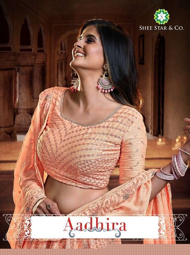 AADHIRA BY SHEE STAR DESIGNER BEAUTIFUL NAVRATRI COLLECTION OCCASIONAL WEAR & PARTY WEAR SOFT NET/GEORGETTE LEHENGAS AT WHOLESALE PRICE