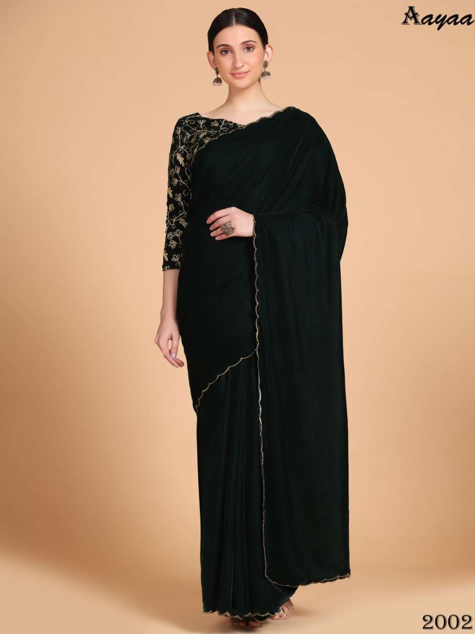 AARADHNA VOL-2 BY AAYAA 2001 TO 2004 SERIES INDIAN TRADITIONAL WEAR COLLECTION BEAUTIFUL STYLISH FANCY COLORFUL PARTY WEAR & OCCASIONAL WEAR VELVET SAREES AT WHOLESALE PRICE