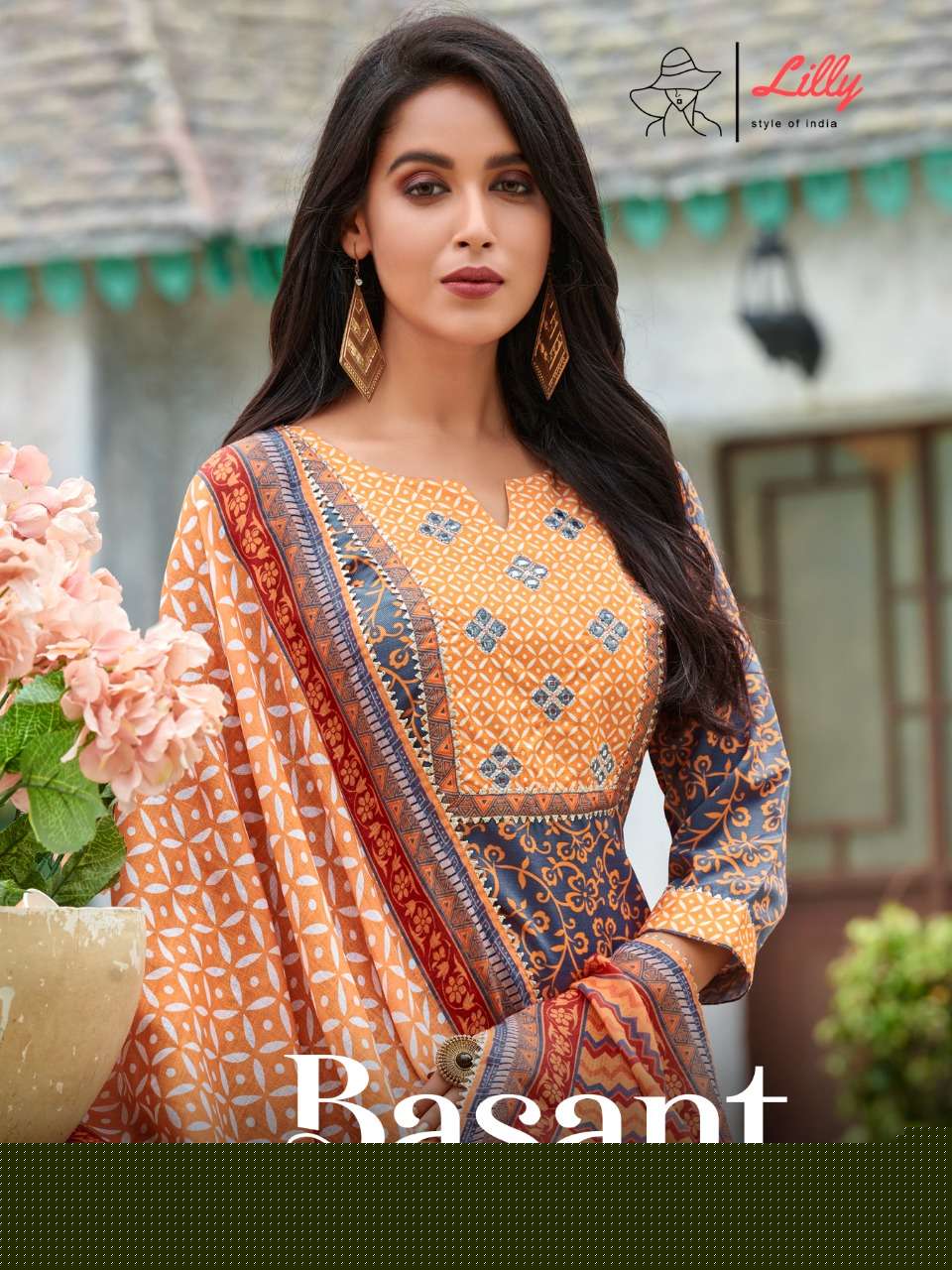BASANT BY LILY 105 TO 108 SERIES BEAUTIFUL SUITS COLORFUL STYLISH FANCY CASUAL WEAR & ETHNIC WEAR LINEN COTTON DRESSES AT WHOLESALE PRICE