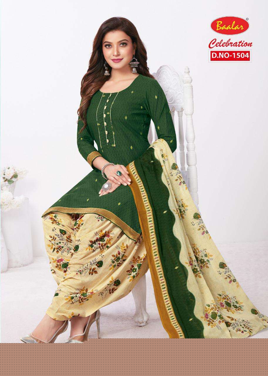 CELEBRATION VOL-15 BY BAALAR 1503 TO 1515 SERIES BEAUTIFUL STYLISH SHARARA SUITS FANCY COLORFUL CASUAL WEAR & ETHNIC WEAR & READY TO WEAR HEAVY COTTON PRINTED DRESSES AT WHOLESALE PRICE