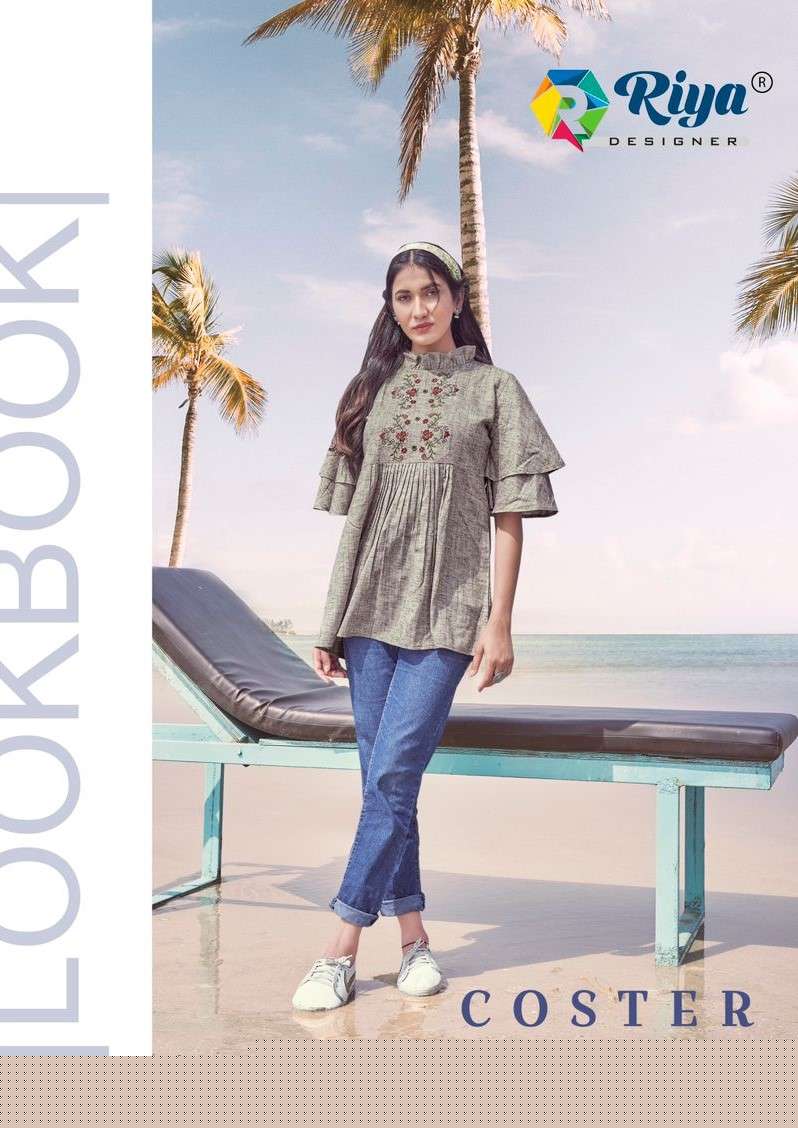 COASTER BY RIYA DESIGNER 1 TO 5 SERIES BEAUTIFUL STYLISH FANCY COLORFUL CASUAL WEAR & ETHNIC WEAR DYED EMBROIDERED TOPS AT WHOLESALE PRICE