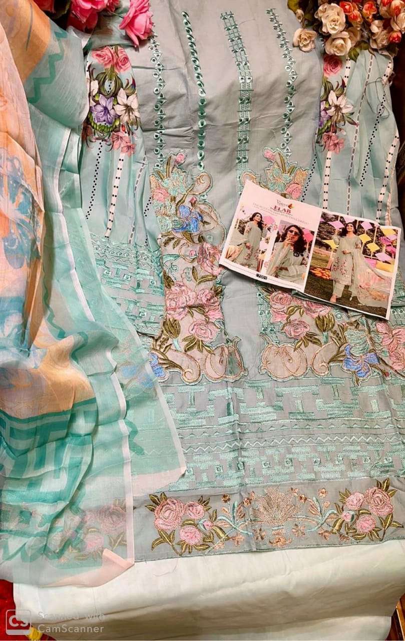 ELAB 7001 COLOURS BY VOLONO TRENDZ 7001-A TO 7001-D SERIES DESIGNER PAKISTANI SUITS BEAUTIFUL STYLISH FANCY COLORFUL PARTY WEAR & OCCASIONAL WEAR PURE CAMBRIC EMBROIDERED DRESSES AT WHOLESALE PRICE