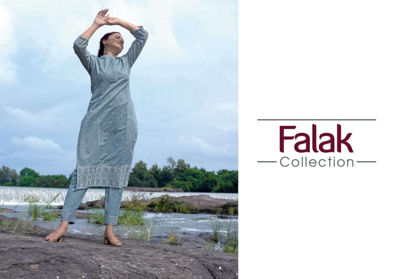FALAK BY SHICHI 01 TO 06 SERIES DESIGNER STYLISH FANCY COLORFUL BEAUTIFUL PARTY WEAR & ETHNIC WEAR COLLECTION CHANDERI EMBROIDERY KURTIS AT WHOLESALE PRICE