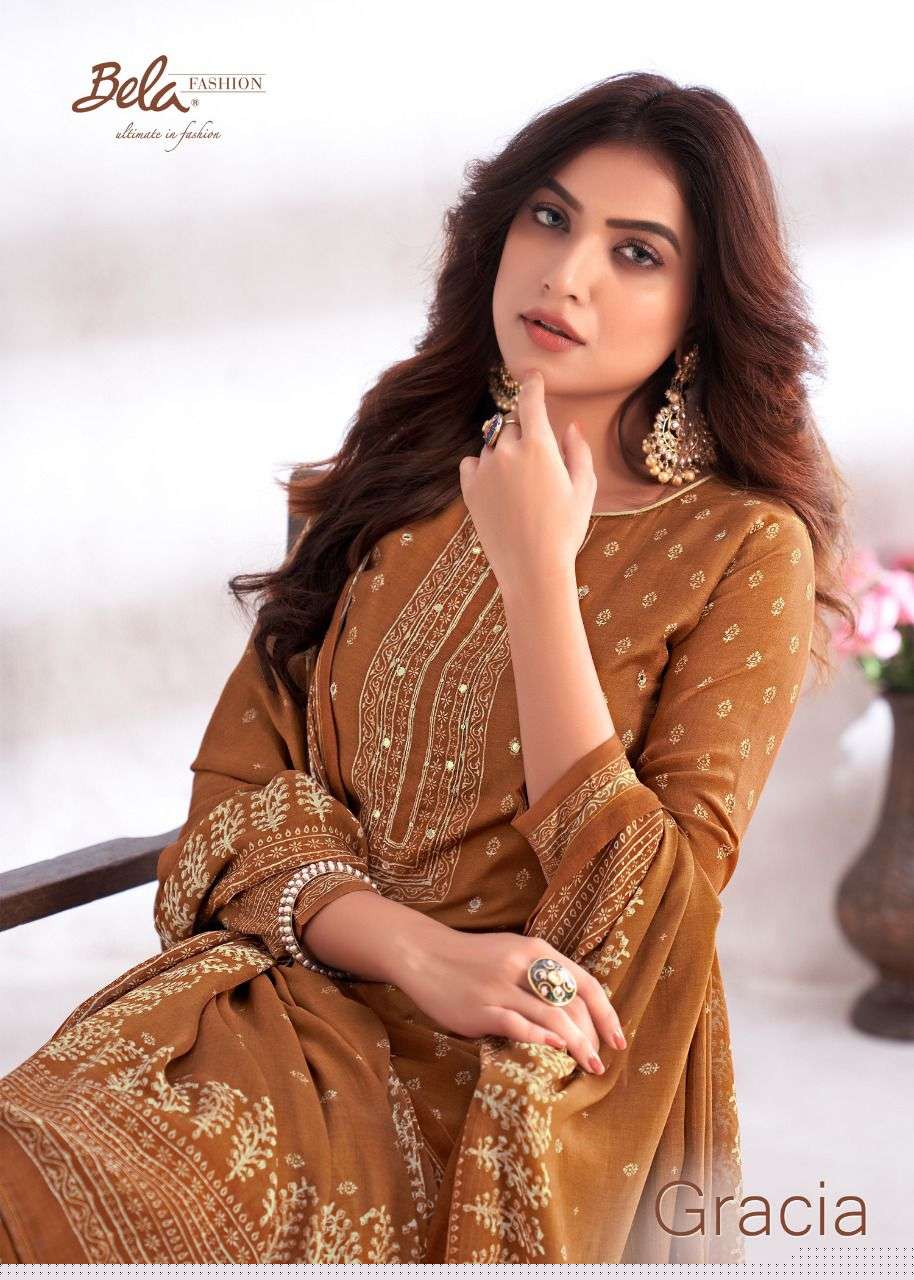 GRACIA BY BELA FASHION 2142 TO 2148 SERIES BEAUTIFUL SUITS COLORFUL STYLISH FANCY CASUAL WEAR & ETHNIC WEAR COTTON SILK DIGITAL PRINT DRESSES AT WHOLESALE PRICE