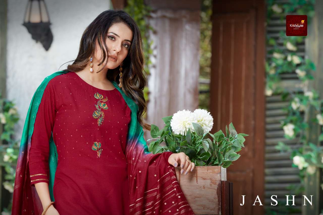 JASHN BY KRISHRIYAA BEAUTIFUL SUITS COLORFUL STYLISH FANCY CASUAL WEAR & ETHNIC WEAR VISCOSE EMBROIDERED DRESSES AT WHOLESALE PRICE