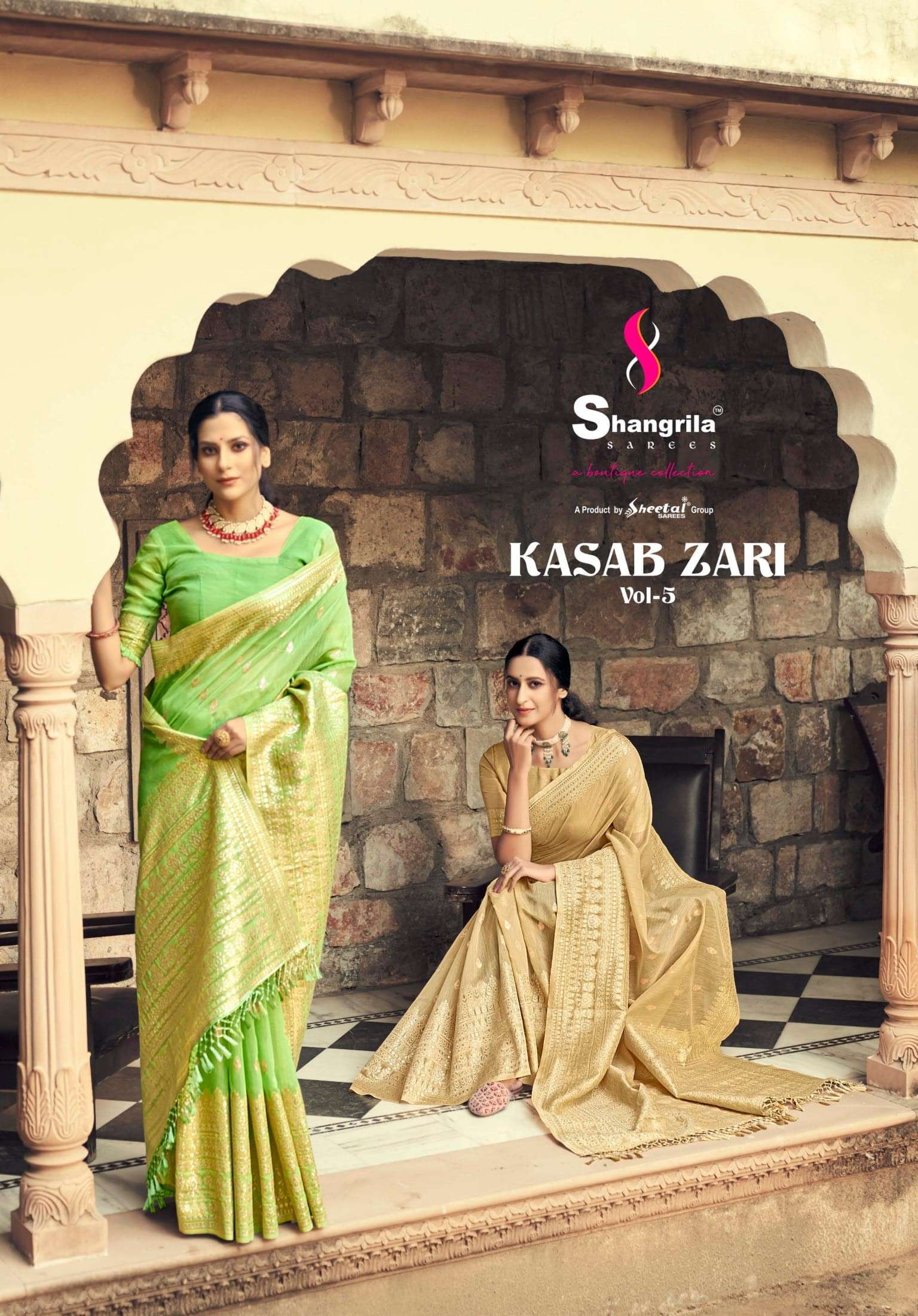 KASAB ZARI VOL-5 BY SHANGRILA A TO E SERIES INDIAN TRADITIONAL WEAR COLLECTION BEAUTIFUL STYLISH FANCY COLORFUL PARTY WEAR & OCCASIONAL WEAR PURE SILK SAREES AT WHOLESALE PRICE
