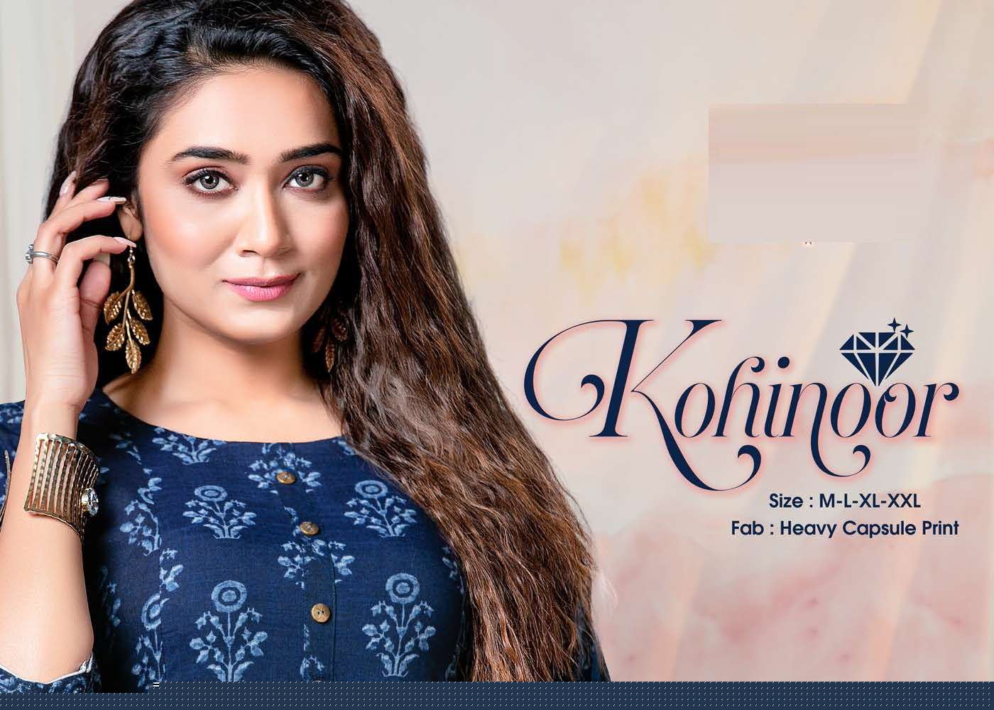 KOHINOOR BY LIVA 101 TO 108 SERIES DESIGNER STYLISH FANCY COLORFUL BEAUTIFUL PARTY WEAR & ETHNIC WEAR COLLECTION RAYON PRINT KURTIS AT WHOLESALE PRICE