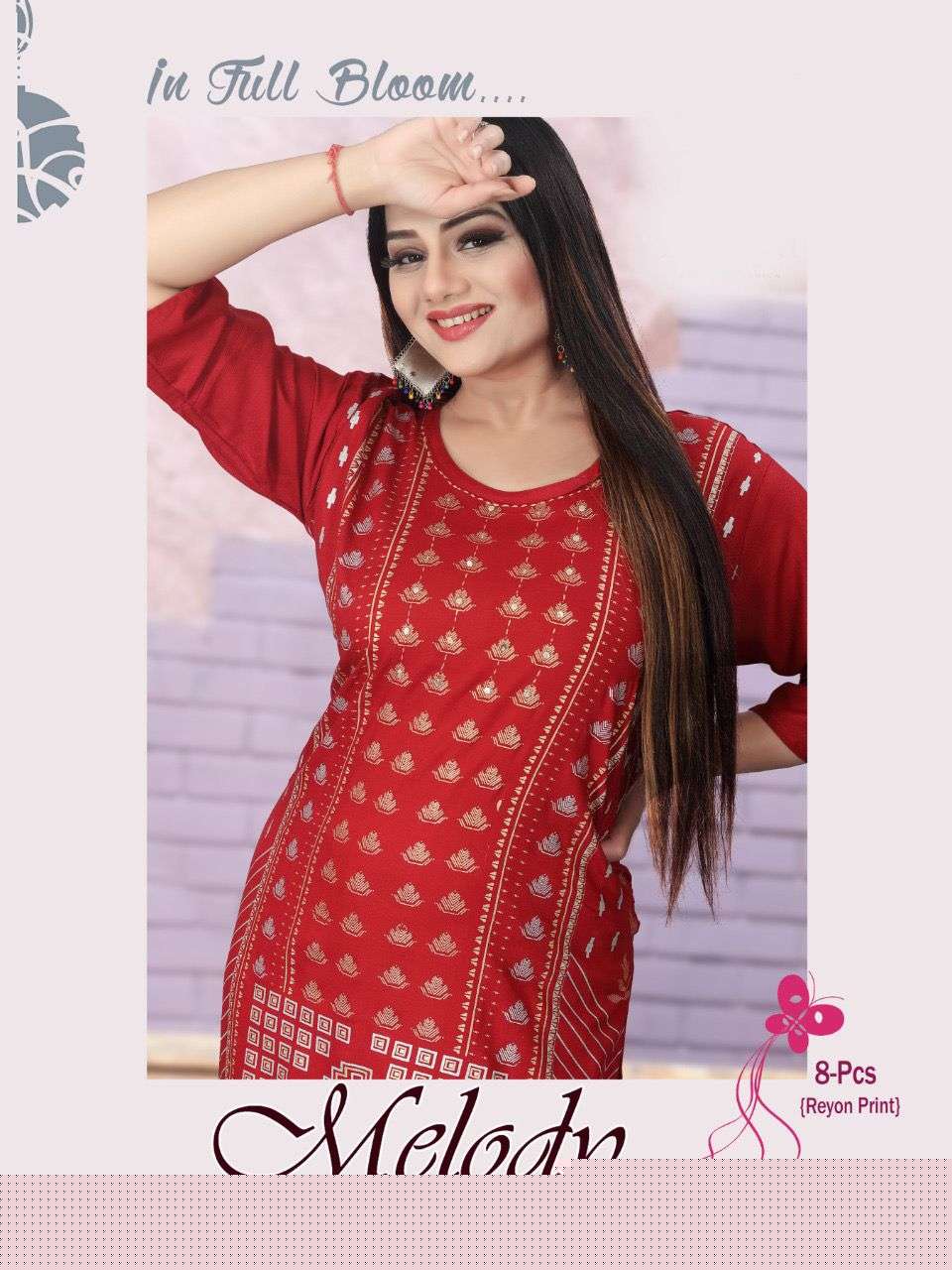 MELODY BY AKHAND JYOT 001 TO 010 SERIES DESIGNER STYLISH FANCY COLORFUL BEAUTIFUL PARTY WEAR & ETHNIC WEAR COLLECTION PURE RAYON KURTIS AT WHOLESALE PRICE