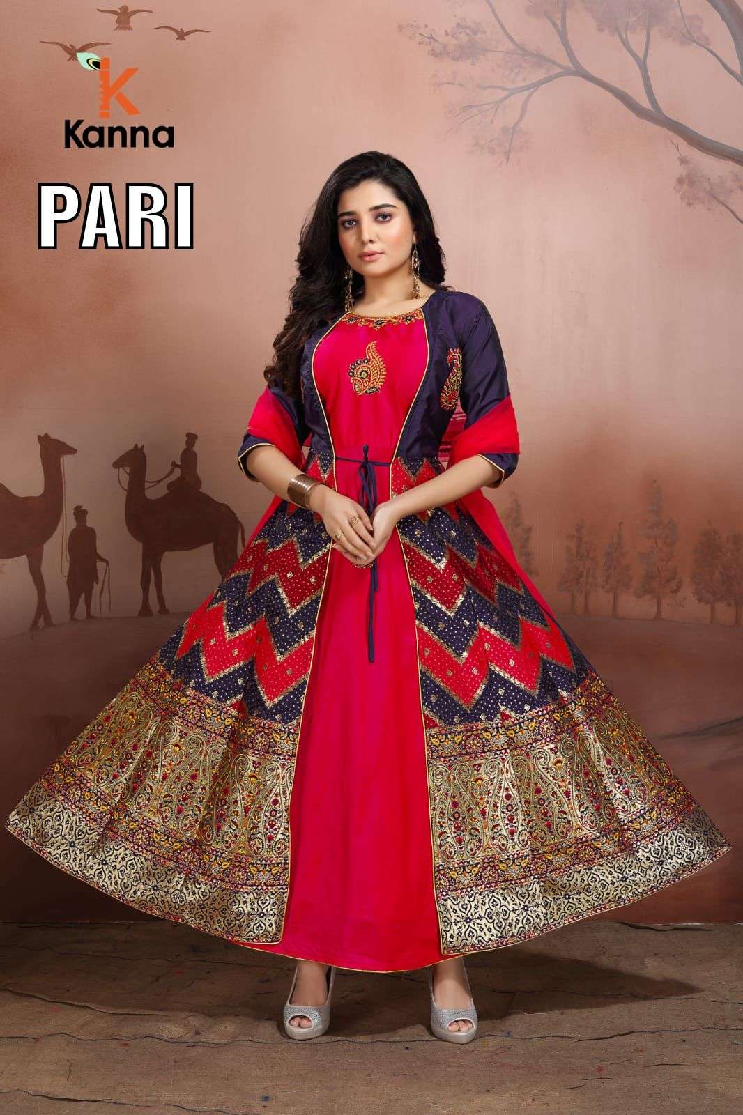 PARI BY KANNA 01 TO 03 SERIES BEAUTIFUL STYLISH FANCY COLORFUL CASUAL WEAR & ETHNIC WEAR HEAVY JACQUARD GOWNS AT WHOLESALE PRICE