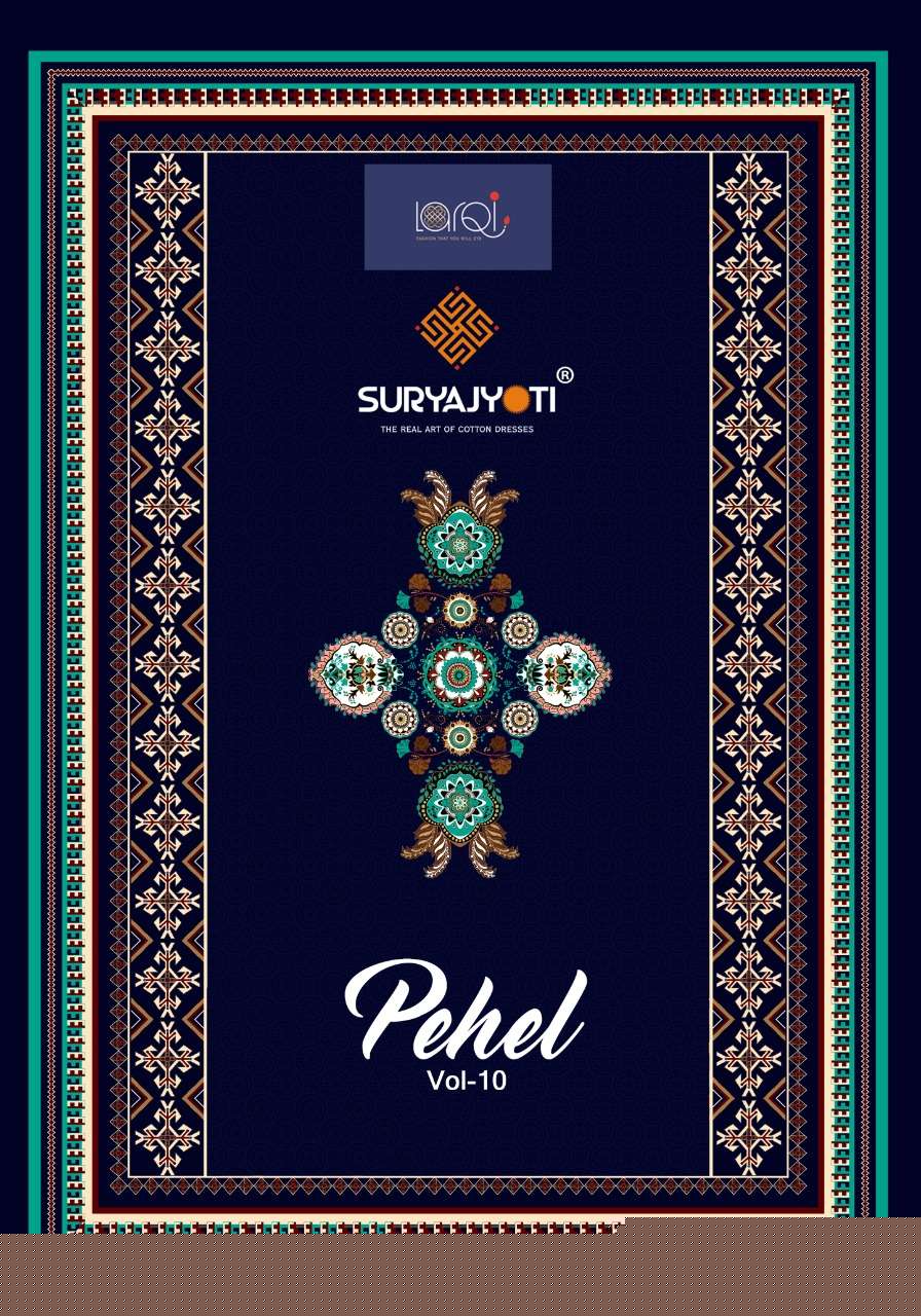 PEHEL VOL-10 BY SURYAJYOTI 10001 TO 10015 SERIES DESIGNER STYLISH FANCY COLORFUL BEAUTIFUL PARTY WEAR & ETHNIC WEAR COLLECTION COTTON PRINT KURTIS AT WHOLESALE PRICE