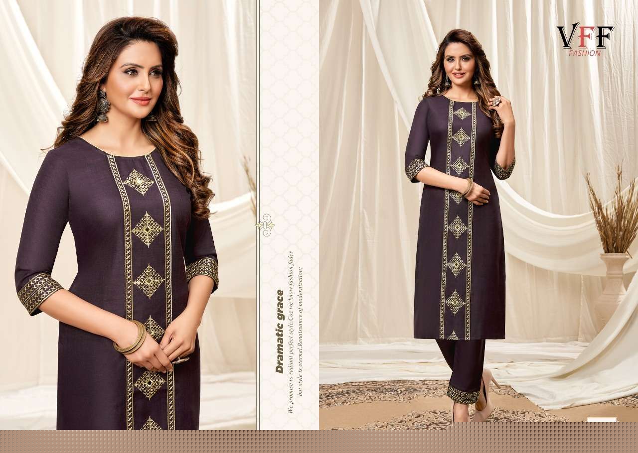 TANIYA BY VFF 1001 TO 1008 SERIES DESIGNER STYLISH FANCY COLORFUL BEAUTIFUL PARTY WEAR & ETHNIC WEAR COLLECTION COTTON EMBROIDERY KURTIS WITH BOTTOM AT WHOLESALE PRICE