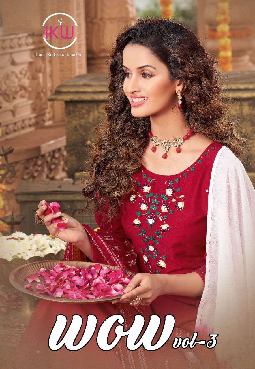 WOW VOL-3 BY IKW 1001 TO 1006 SERIES BEAUTIFUL SUITS COLORFUL STYLISH FANCY CASUAL WEAR & ETHNIC WEAR SILK DRESSES AT WHOLESALE PRICE