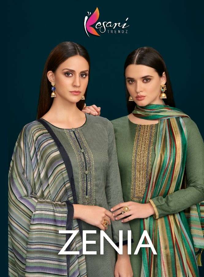 ZENIA BY KESARI TRENDZ 3001 TO 3008 SERIES BEAUTIFUL STYLISH SUITS FANCY COLORFUL CASUAL WEAR & ETHNIC WEAR & READY TO WEAR HEAVY JAM COTTON EMBROIDERED DRESSES AT WHOLESALE PRICE
