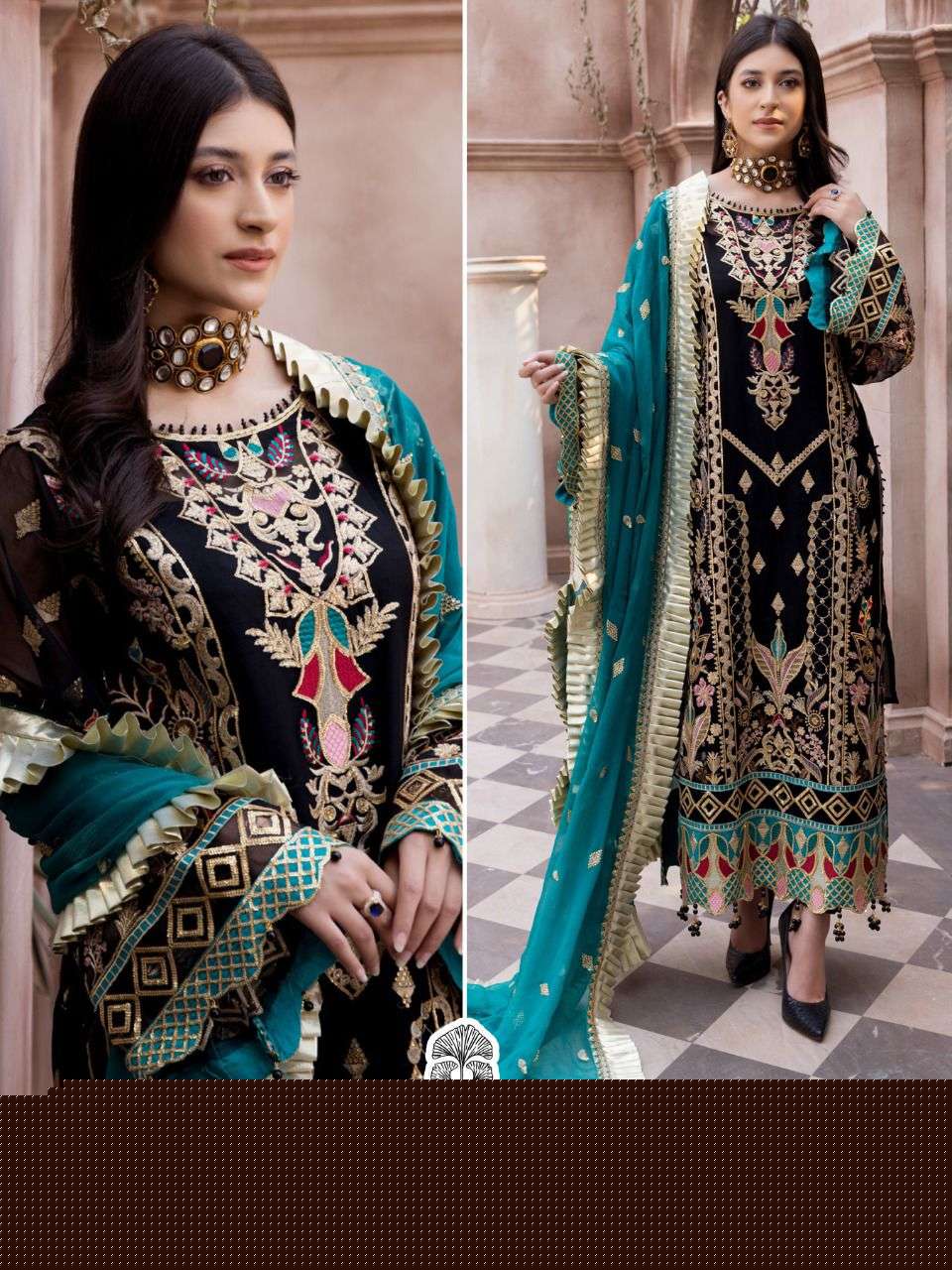 Zaha-10019 By Zaha Pakistani Suits Beautiful Fancy Colorful Stylish Party Wear & Occasional Wear Georgette Embroidery Dresses At Wholesale Price