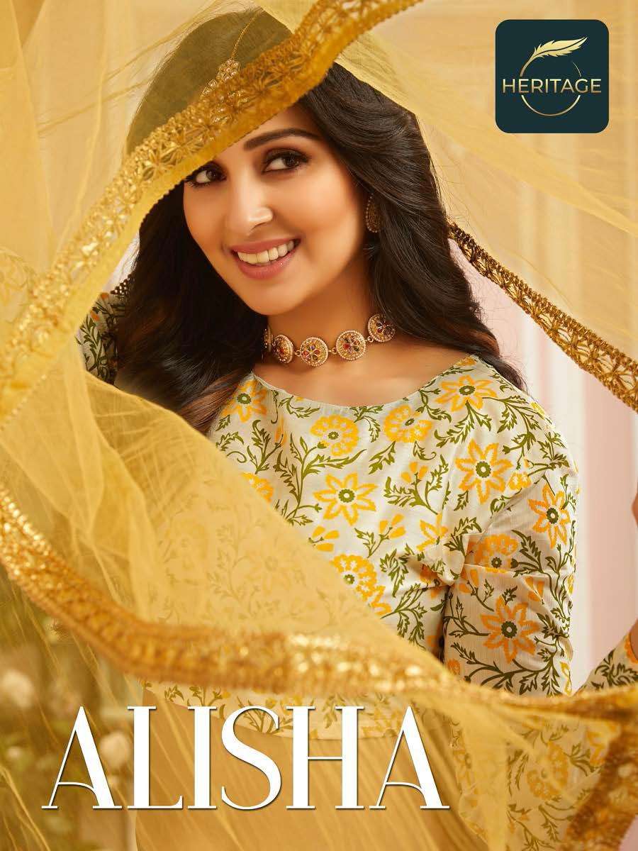 ALISHA BY HERITAGE 1001 TO 1006 SERIES DESIGNER BEAUTIFUL NAVRATRI COLLECTION OCCASIONAL WEAR & PARTY WEAR CHANDERI LEHENGAS AT WHOLESALE PRICE