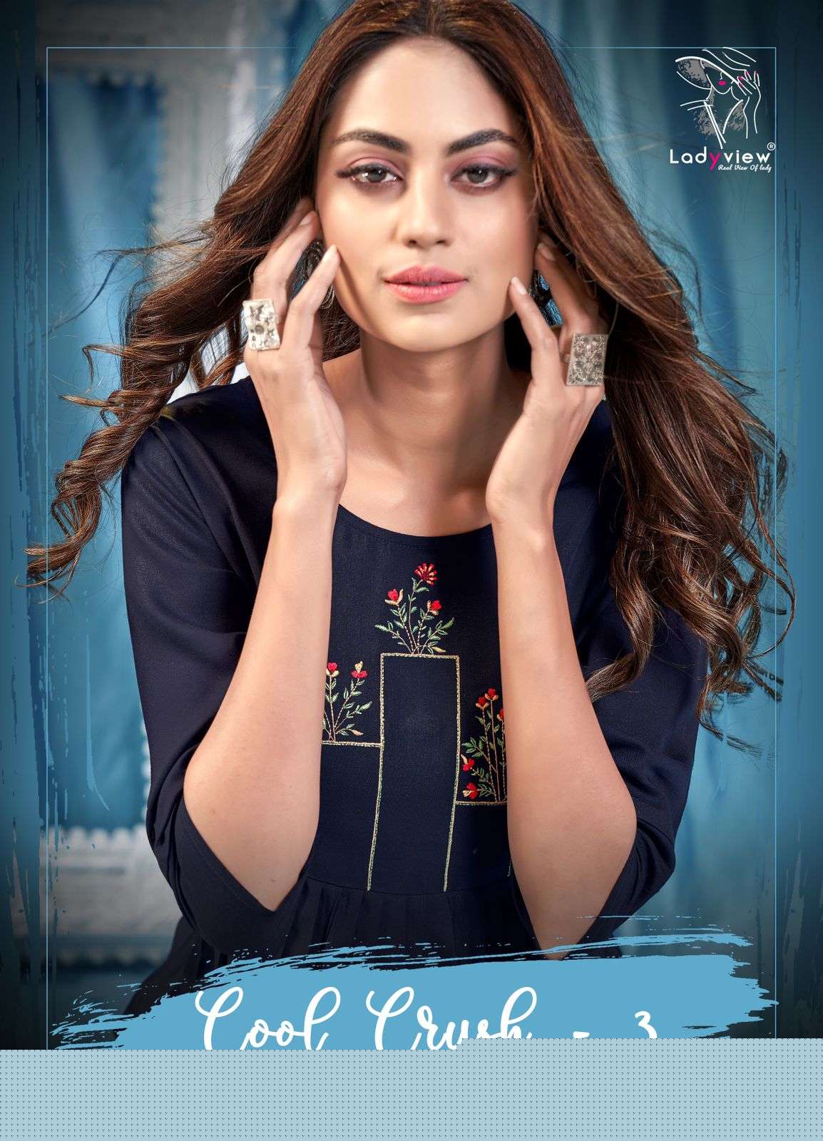 COOL CRUSH VOl-3 BY LADY VIEW 3001 TO 3006 SERIES DESIGNER STYLISH FANCY COLORFUL BEAUTIFUL PARTY WEAR & ETHNIC WEAR COLLECTION RAYON EMBROIDERY TOPS AT WHOLESALE PRICE