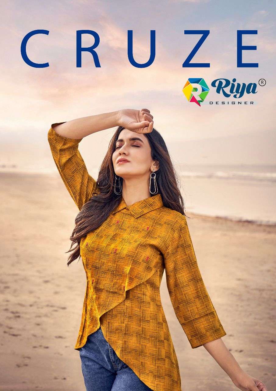 CRUZE BY RIYA DESIGNER 001 TO 008 SERIES BEAUTIFUL STYLISH FANCY COLORFUL CASUAL WEAR & ETHNIC WEAR FANCY EMBROIDERED TOPS AT WHOLESALE PRICE